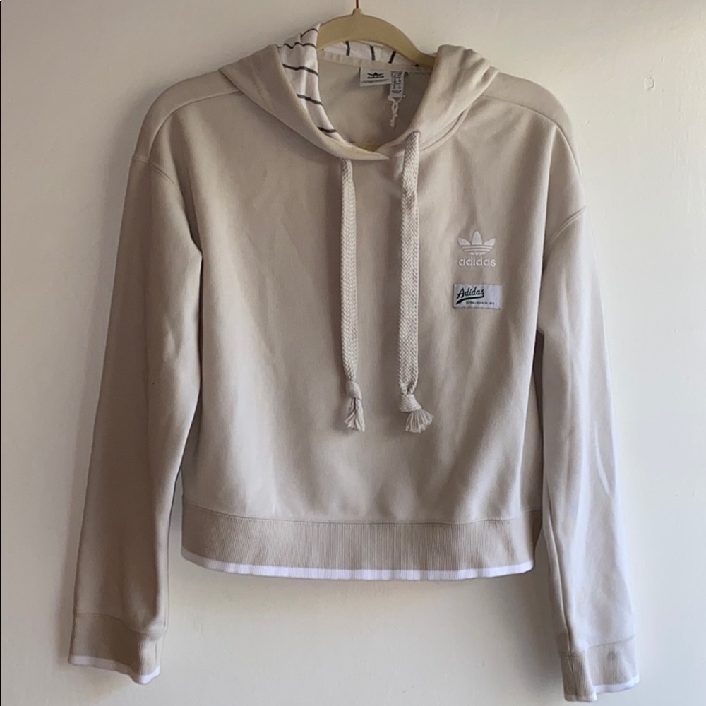 Adidas Originals Cropped Hoodie - cream / white